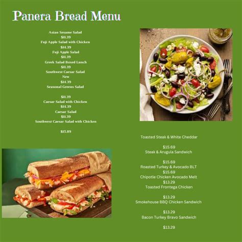 panera bread geneva il menu.